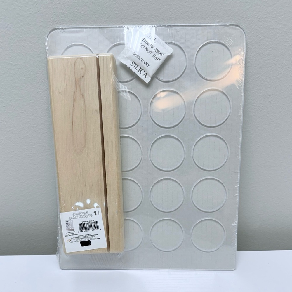 New Coffee Pod Storage Stand Clear with Wood Base, Target Bullseye Playground